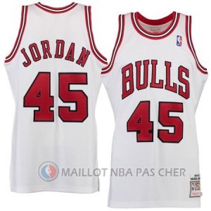 Maillot Retro Chicago Bulls Jordan 45# Blanc