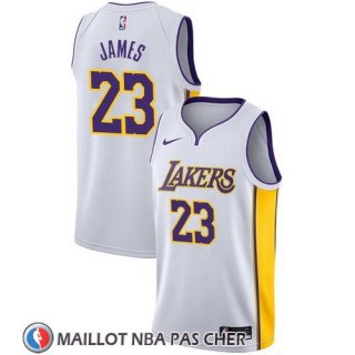 Maillot Los Angeles Lakers Lebron James 23 Association 2017-18 Blanco
