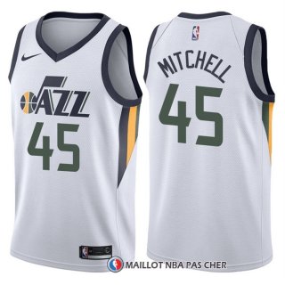 Maillot Utah Jazz Donovan Mitchell Association 2017-18 45 Noir