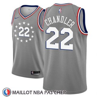 Maillot Philadelphia 76ers Wilson Chandler No 22 Ciudad 2018-19 Gris