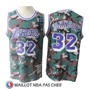 Maillot Los Angeles Lakers Magic Johnson Camouflage Vert