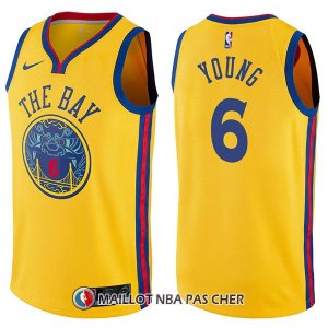 Maillot Golden State Warriors Nick Young Chinese Heritage Ciudad 6 2017-18 Or
