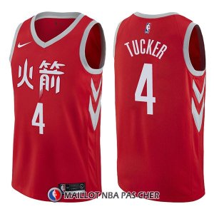 Maillot Houston Rockets P.j. Tucker Ciudad 4 2017-18 Rouge