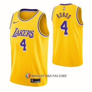Maillot Los Angeles Lakers Rajon Rondo NO 4 Icon Jaune