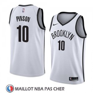 Maillot Brooklyn Nets Theo Pinson No 10 Association 2018 Blanc