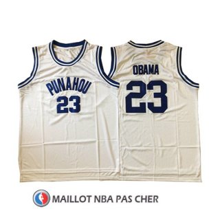 Maillot NCAA Punahou Obama 23 Blanc
