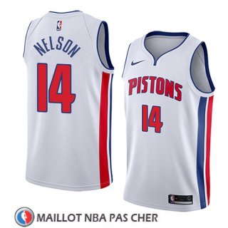 Maillot Detroit Pistons Jameer Nelson No 14 Association 2018 Blanc