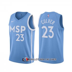 Maillot Minnesota Timberwolves Jarrett Culver Ville 2019-20 Bleu