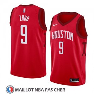 Maillot Houston Rockets Zhou Qi Earned 2018-19 Rouge