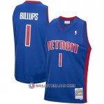 Maillot Detroit Pistons Chauncey Billups NO 1 Mitchell & Ness 2003-04 Bleu