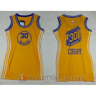 Maillot NBA Femme NBA Attrayant Warriors Curry 30# Jaune