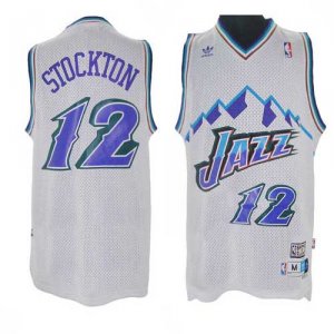 Maillot retro de Stockton Utah Jazz #12 Blanc