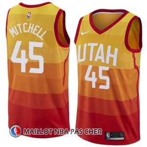Maillot Utah Jazz Mitchell 45 Ciudad 2017-18 Orange