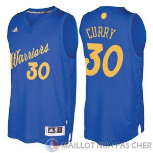Maillot Curry Golden State Warriors Noel #30 Bleu