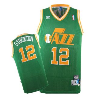 Maillot retro de Stockton Utah Jazz #12 Vert