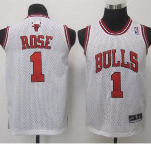 Maillot Enfant de Rose Chicago Bulls #1 Blanc