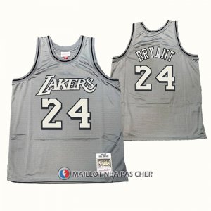 Maillot Los Angeles Lakers Kobe Bryant NO 24 Mitchell & Ness 1996-97 Gris