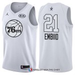 Maillot All Star 2018 Philadelphia 76ers Jimmy Joel Embiid 21 Blanc