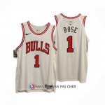 Maillot Chicago Bulls Derrick Rose NO 1 Association Authentique Blanc