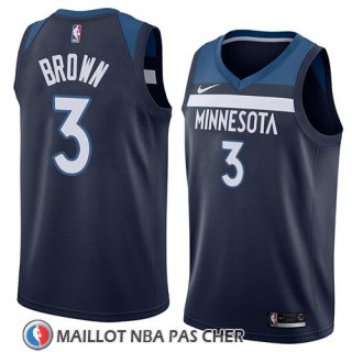 Maillot Minnesota Timberwolves Anthony Brown No 3 Icon 2018 Bleu