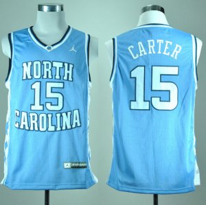Maillot Carter North Carolina Tar Heels #15 Bleu