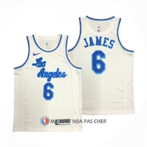 Maillot Los Angeles Lakers LeBron James NO 6 Classic 2019-20 Blanc