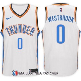 Maillot Oklahoma City Thunder Russell Westbrook 0 2017-18 Blanc