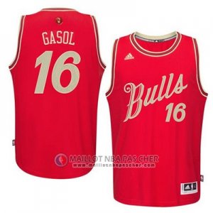 Maillot Gaso Chicago Bulls Noël #16 Rouge