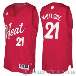 Maillot Whiteside Miami Heat Noel #21 Rouge