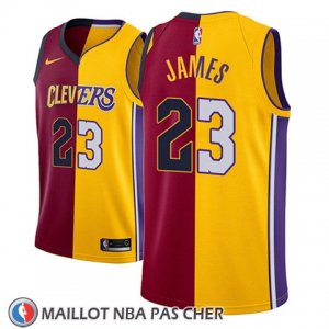 Maillot Los Angeles Lakers Lebron James No 23 Split 2018 Or