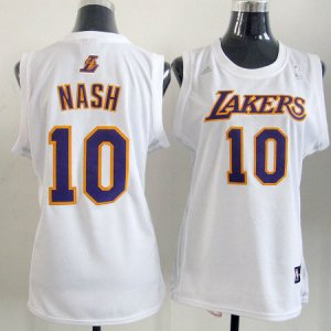 Maillot Femme de Nash Los Angeles Lakers #10 Blanc