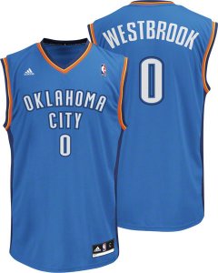 Maillot Bleu Westbrook Oklahoma City Thunder Revolution 30