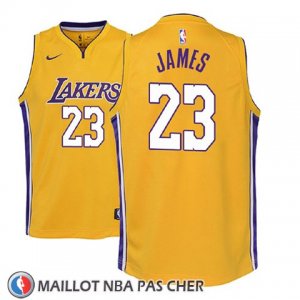 Maillot Enfant Los Angeles Lakers Lebron James No 23 Icon 2017-18 Jaune