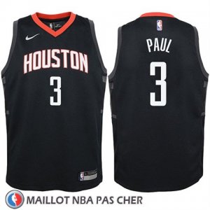 Maillot Enfant Houston Rockets Chris Paul No 3 Statehombret 2017-18 Noir