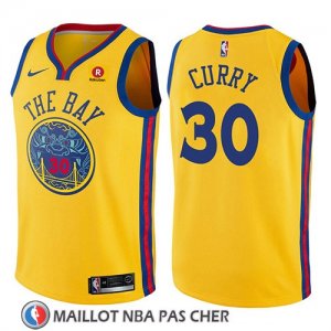 Maillot Enfant Golden State Warriors Stephen Curry No 30 Ciudad Jaune
