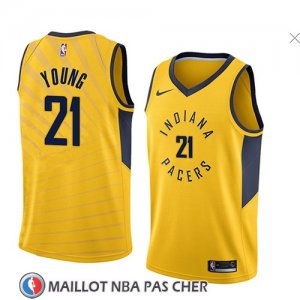 Maillot Indiana Pacers Thaddeus Young No 21 Statement 2018 Jaune
