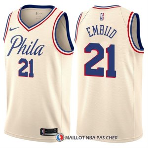 Maillot Philadelphia 76ers Joel Embiid Ville 21 Creme