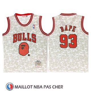 Maillot Chicago Bulls Bape Mitchell & Ness 1997-98 Gris