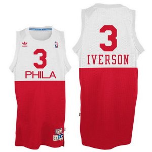 Maillot Retro 76ers Iverson 3 Blanc Rouge