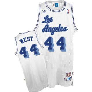 Maillot retro de Jerry West Los Angeles Lakers #44 Blanc