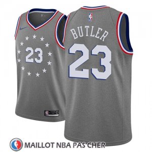Maillot Philadelphia 76ers Jimmy Butler No 23 Ciudad 2018-19 Gris