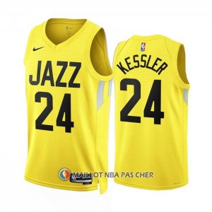 Maillot Utah Jazz Walker Kessler NO 24 Icon 2022-23 Jaune