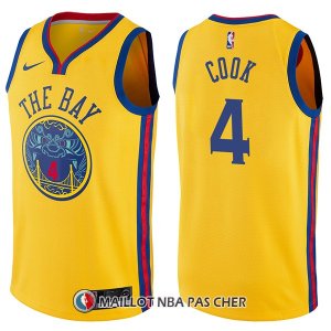 Maillot Golden State Warriors Quinn Cook Ciudad 4 2017-18 Or