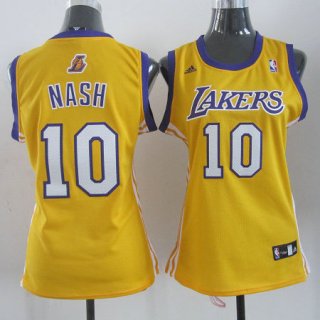 Maillot Femme de Nash Los Angeles Lakers #10 Jaune