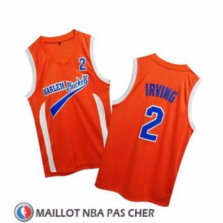 Maillot Uncle Drew Kyrie Irving No 2 Harlem Buckets Orange