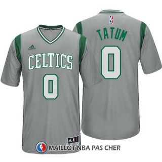 Maillot Manche Courte Boston Celtics Tatum 0 Gris