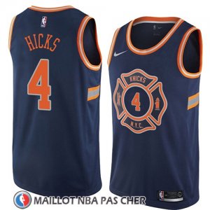 Maillot New York Knicks Isaiah Hicks No 4 Ciudad 2018 Bleu