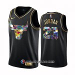 Maillot Golden Edition Chicago Bulls Michael Jordan NO 23 2021-22 Noir