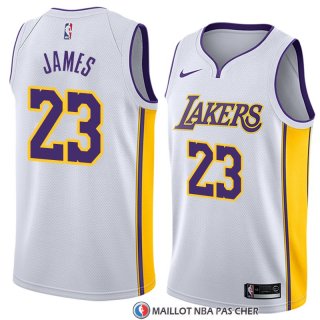 Maillot Los Angeles Lakers Lebron James 23 Association 2017-18 Blanc