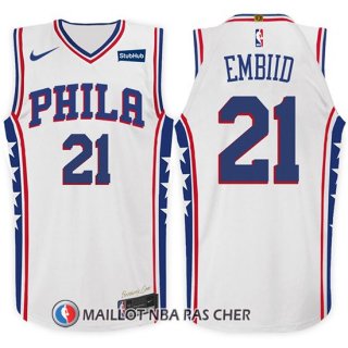 Maillot Philadelphia 76ers Joel Embiid 21 2017-18 Blanc